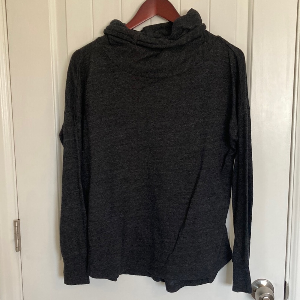 Prana Cowl Neck Dark Gray Sweatshirt